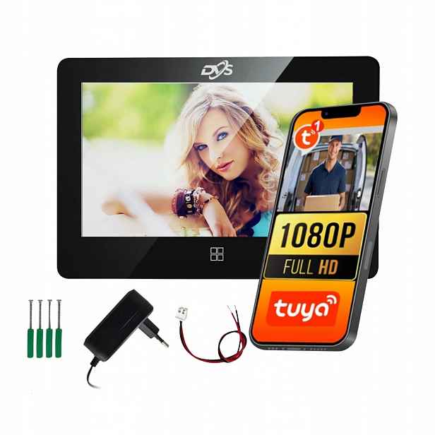 Monitor Pro Videotelefon Dvs Tuya Smart 7 Palců Dotykový Černý