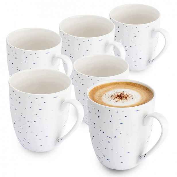 Sada 6 porcelánových hrnků na kávu 430 ml Altom Design Hello Blue
