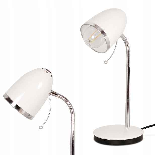 Stolní lampa Kajtek bílá s nastavitelným rámem, závit E27 Kaja Lighting