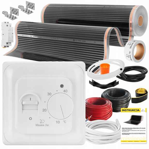 Set Fólie Vyhřívací Podložka Infračervená 24 m² 160 W