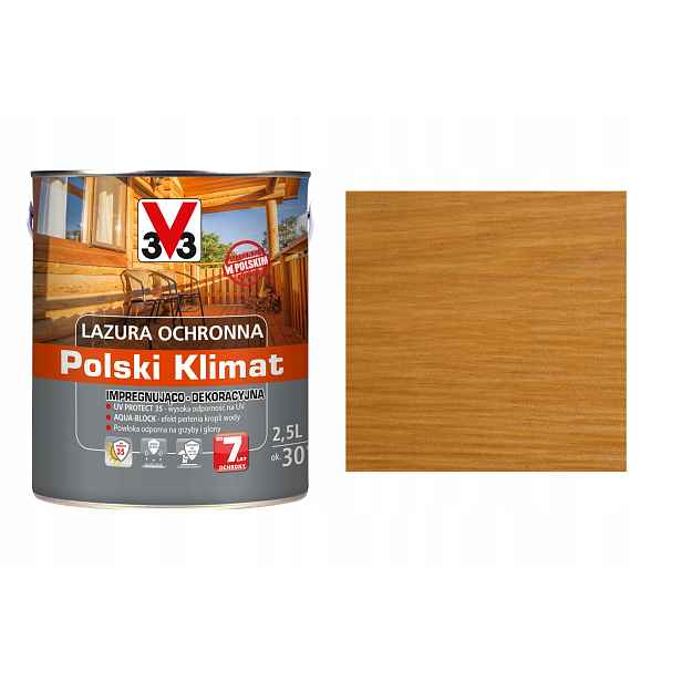 Lazura V33 Polský Klima 7 let Borovice Skandyn. 2,5L