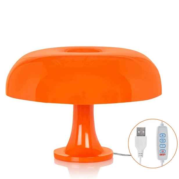 Moderní stolní lampa ve tvaru houby, Usb port 12 W, stmívatelná