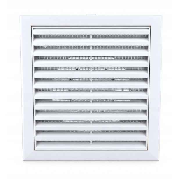 Ventilační Mřížka Przybysz 125 mm Čtvercová Bílá s mřížkou do kanálu
