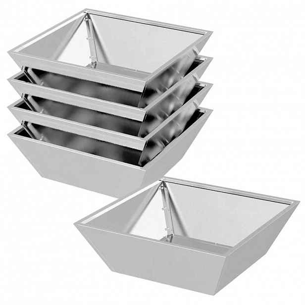 vidaXL Zahradní pěstebník 5 ks Stříbrná 50 x 50 x 15 cm Nerezová ocel