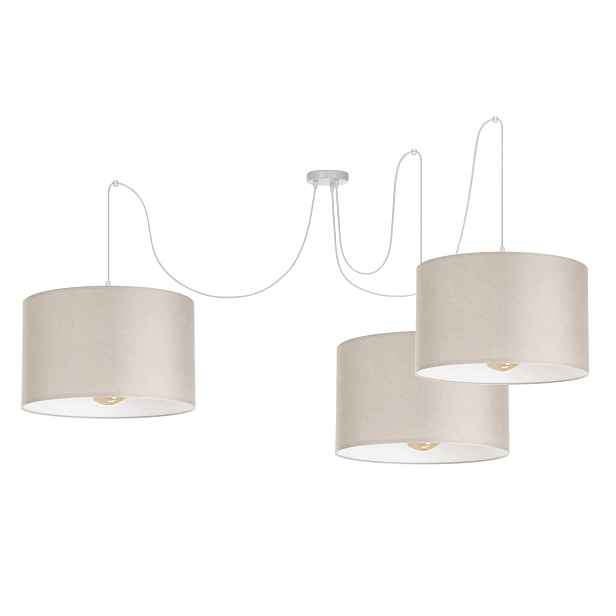 Závěsná Stropní Lampa Lustr Se Stínidlem Světlý Kašmír Béžová 35 cm
