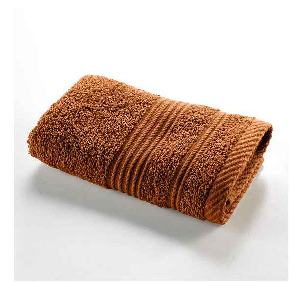 Froté bavlněný ručník v terakotové barvě 30x50 cm Tendresse – douceur d'intérieur