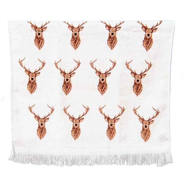 Froté kuchyňský ručník s jeleny Cosy Lodge I - 40*66 cm Clayre & Eef