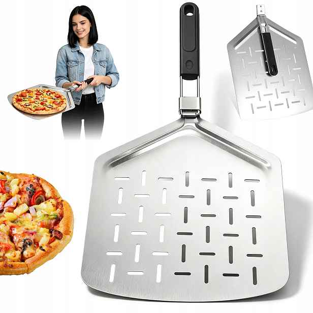 Lopata Na Pizzu Perforovaná Lopatka Profesionální Podnos 33X62 CM Skládací