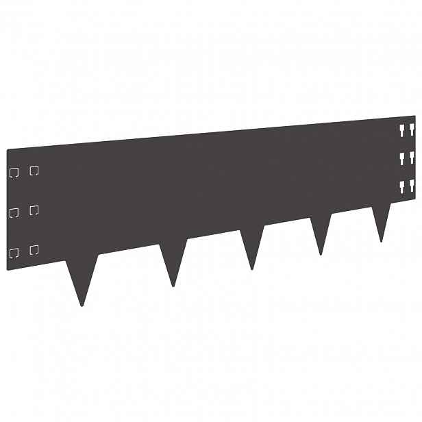 vidaXL Okraj trávníku 10 ks 100 x 30 cm Ocel Černá