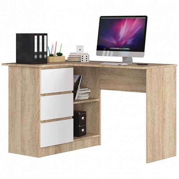 RAUMHIRSCH FURNITURE PSACÍ STŮL dub Sonoma, bílá 77/124/85