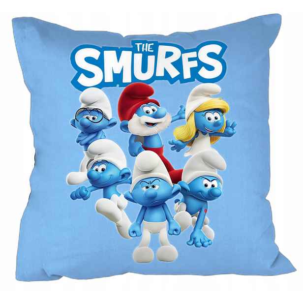 Polštář Modrý The Smurfs Smerfy Dárek Pro Dítě Dárek Jméno