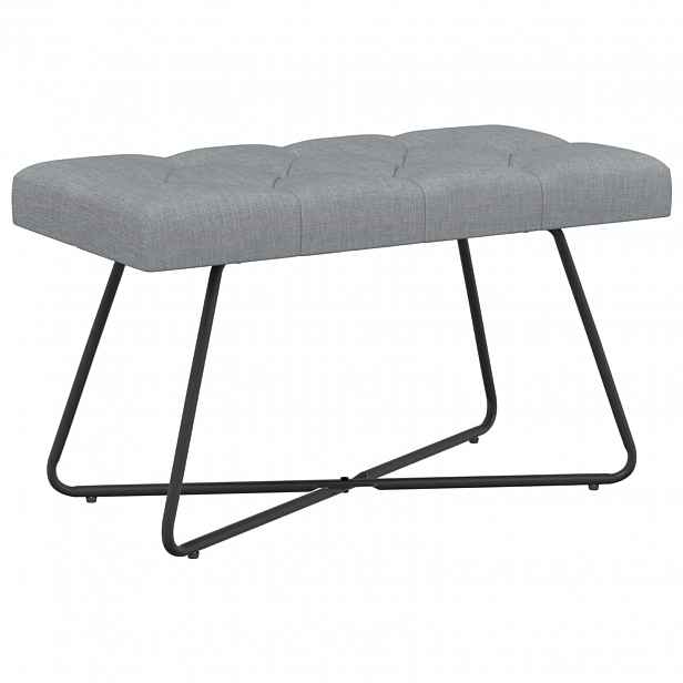 vidaXL Lavice s knoflíkovým prošíváním Světle šedá 80 x 40 x 46 cm