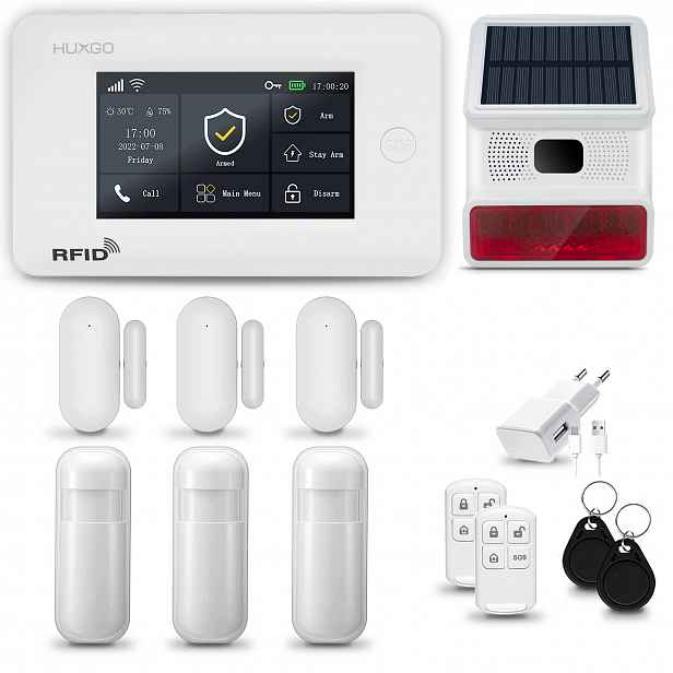 Bezdrátový alarm WiFi+ Gsm 4G, sada s Tuya Huxgo HXA006 R3D3 Bs