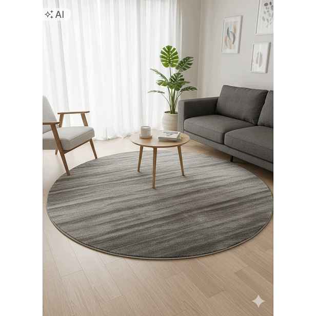 Koberec kulatý do obývacího pokoje 120 cm, vícebarevný, měkké štětiny, plyšový