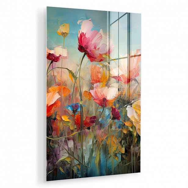 MuchoWow OBRAZ NA AKRYLOVÉM SKLE Květiny - Akvarel - Umění - Botanické - Příroda 60x90 cm