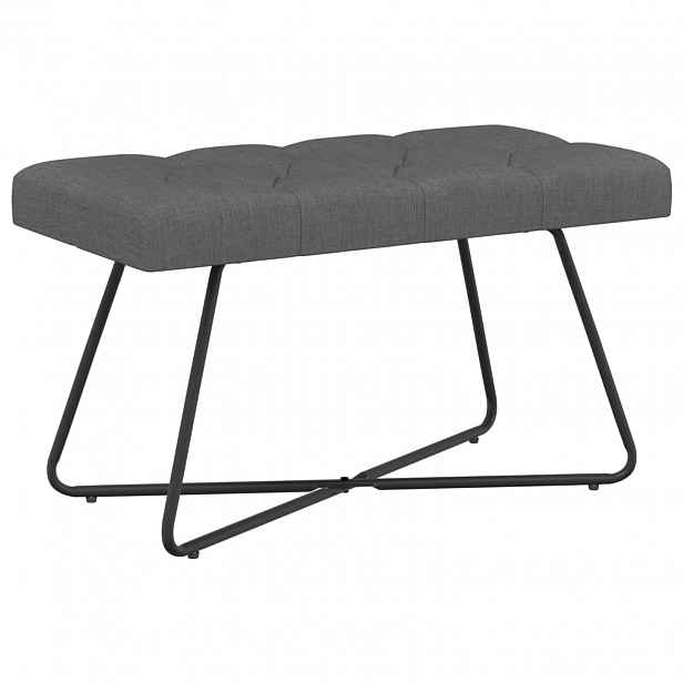 vidaXL Lavice s knoflíkovým prošíváním Tmavě šedá 80 x 40 x 46 cm