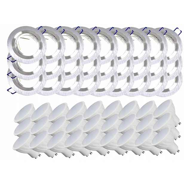 27x Hliníková Lampička Inox Ocel Kartáčovaná 7W Led Žárovky