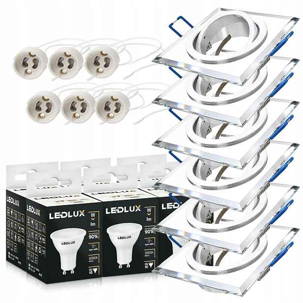 6x halogenová lampa Skleněná pohyblivá Led GU10 5,5W Premium