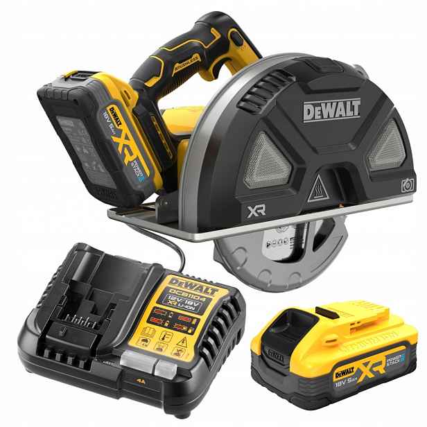 akumulátorová kotoučová pila na kov 184 mm 2x5.0 Ah DeWalt [DCS383H2-QW]