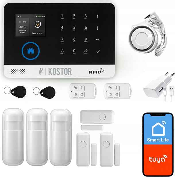 Bezdrátový alarm Gsm WiFi s aplikací Tuya, sada, Kostor SAD004B