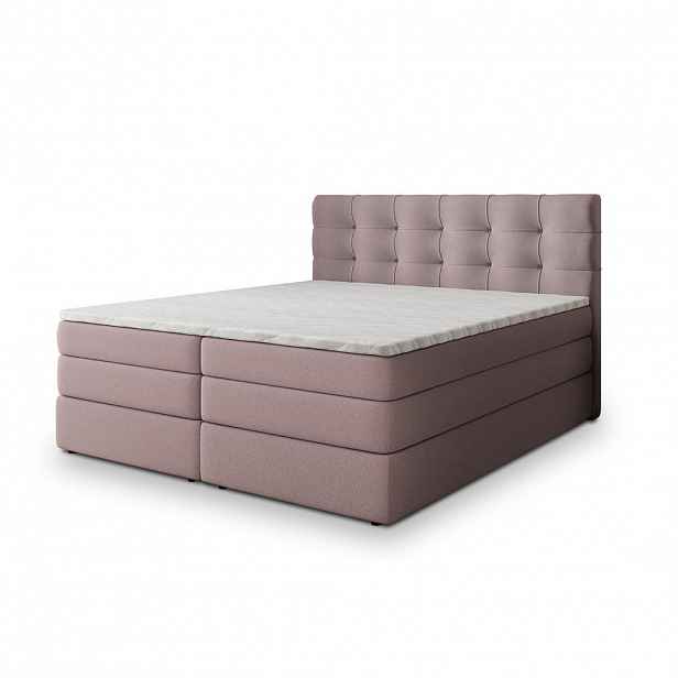MASSENO POSTEL BOXSPRING AREZI 140x200 cm, s matrací a úložným prostorem, starorůžová