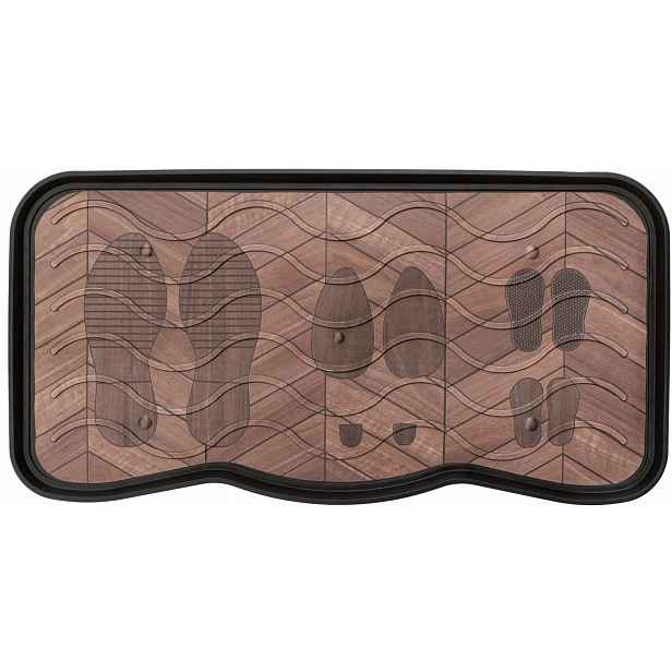 Multy home Odkapávač na boty Printed Footprints Wood 38cm x 75cm MHEU1000056, 1 ks 3924.90.00