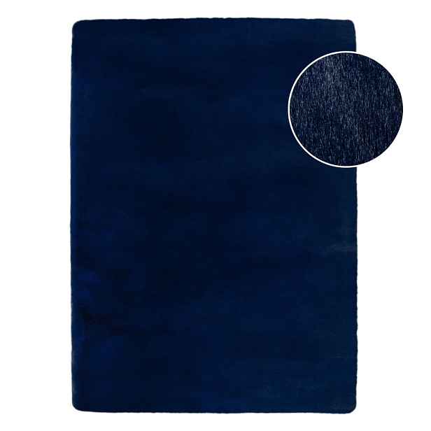 Tmavě modrá syntetická kožešina 120x170 cm Ivy Luxury Fur – Flair Rugs