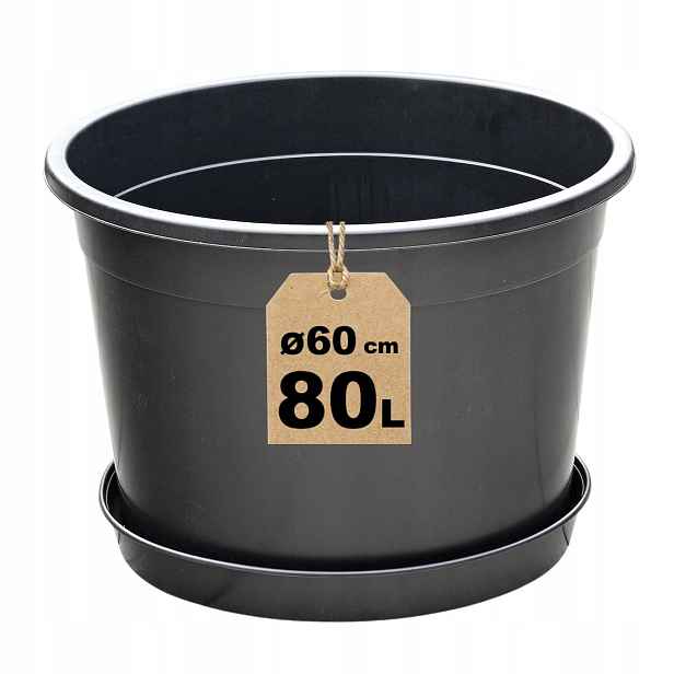 Velký zahradní květináč 80L 60cm RS80R s podstavcem – na vánoční stromek, keře