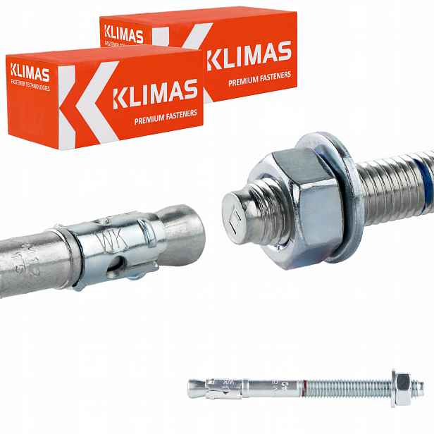 Kotvy do betonu ocelové M8 x 95 mm 100 ks mechanické Klimas Le-zn