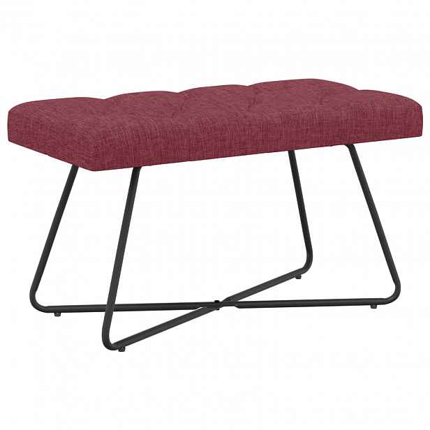 vidaXL Lavice s knoflíkovým prošíváním Víno Červené 80 x 40 x 46 cm