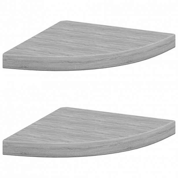 vidaXL Nástěnné rohové police 2 ks betonově šedé 35 x 35 x 3,8 cm MDF