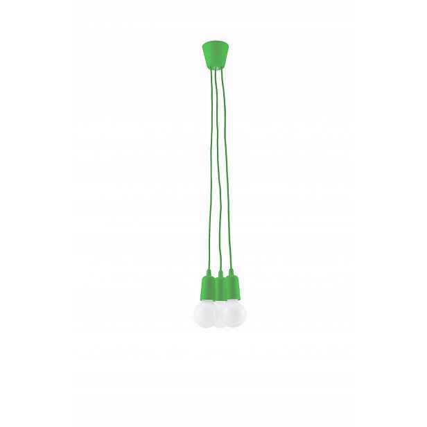 Závěsná lampa Diego 3 zelená Sollux