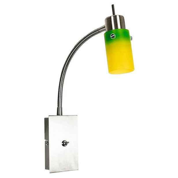 Žlutozelená nástěnná lampa, lampa na rameni, Verdi