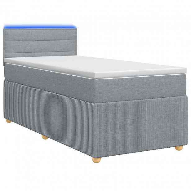 vidaXL Postel boxspring s matrací Světle šedá 80 x 200 cm Textil
