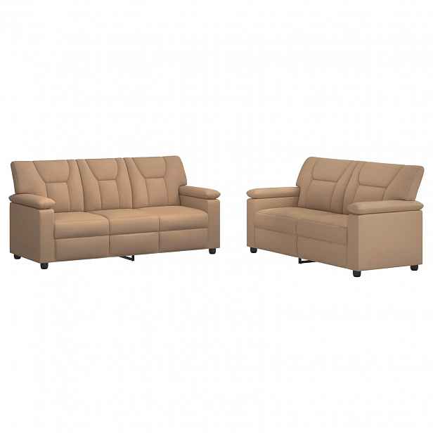 vidaXL Set pohovek 2 pcs Cappuccino Umělá kůže