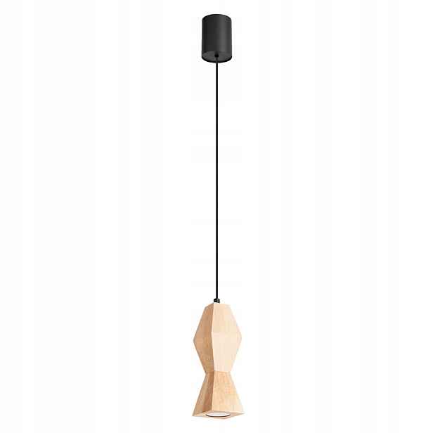 Sollux Lighting Kubbe závěsná lampa dřevěno-černá 1xGU10 10W 200 cm