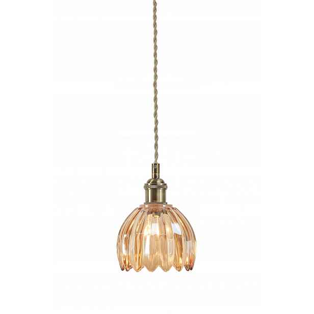 Závěsná lampa Gota skleněná, jantarové stínidlo 1xE14 109137 Markslojd