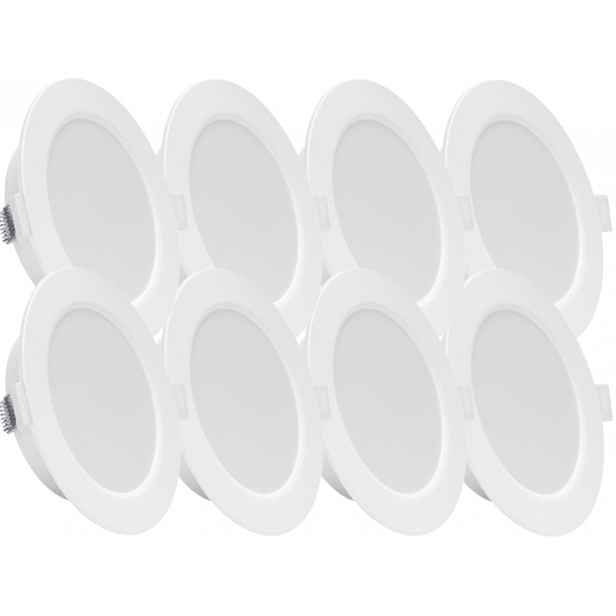 8 x Led zapuštěné stropní svítidlo 6W Slim, teplé, plochý podomítkový panel