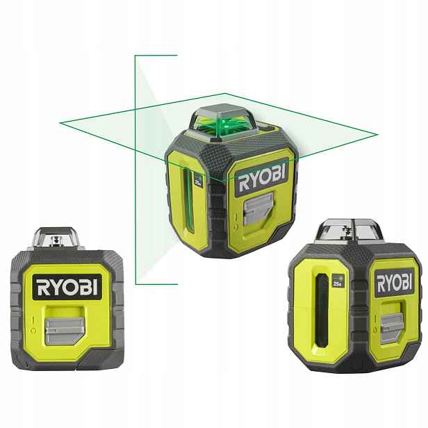 Ryobi Křížový laser rovinný zelený 360° RB360GLL