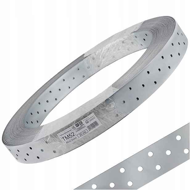 Koncentrovaná perforovaná páska 40 x 2 mm x 25 m ocelová TM52