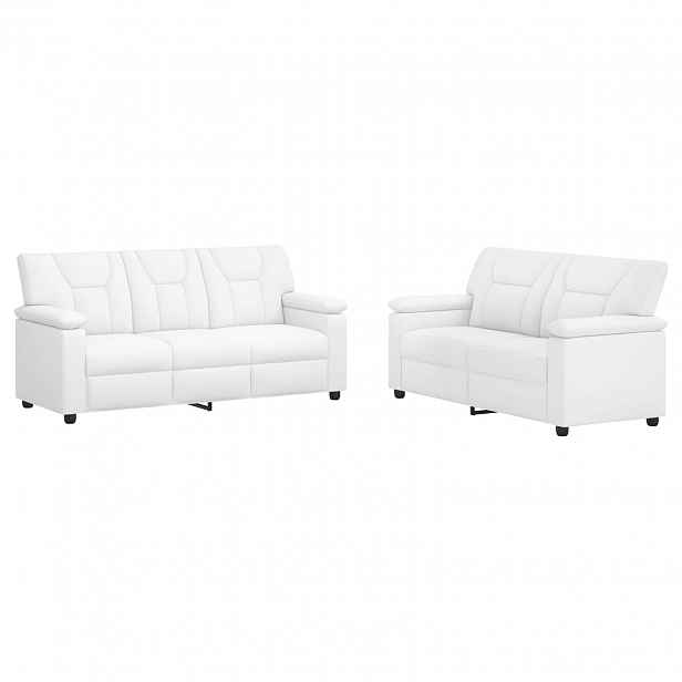 vidaXL Set pohovek 2 pcs Bílá Umělá kůže