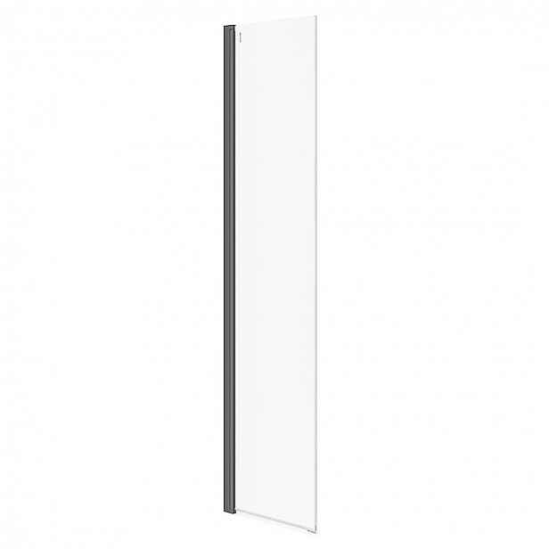 Cersanit Mille - Pohyblivá boční stěna pro Walk-In, 54x200 cm, černá/čiré sklo S161-012
