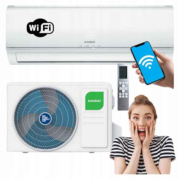 Nástěnná klimatizace Kaisai Eco 2,6kW Wifi s topením, pokojová Klimatizace