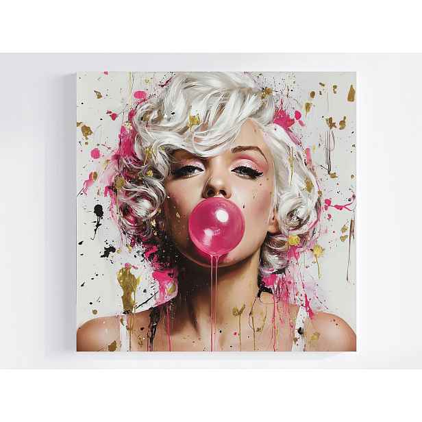 Obraz Na Plátně Canvas Portrét Žena Dívka Blond Guma Balón 50x50