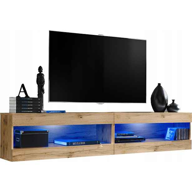 Sada nábytku Rtv Tivoli SET4 Dub Wotan/Dub Wotan, modré Led diody