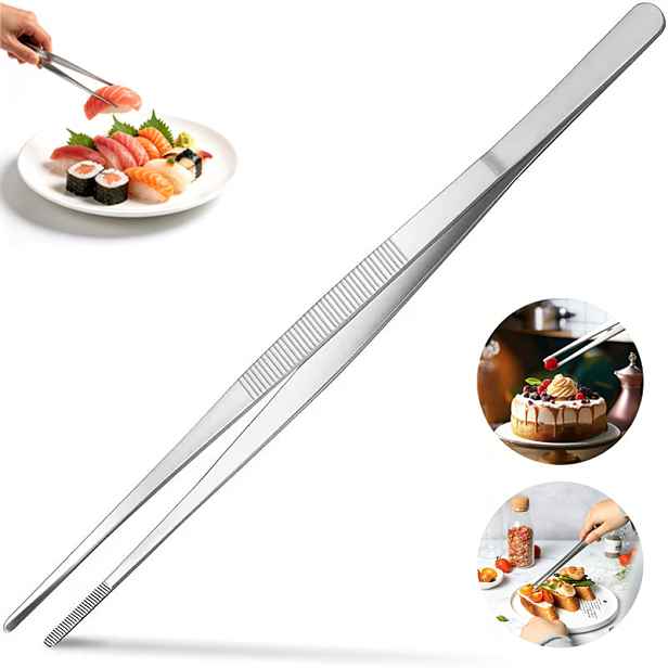 TEMU 19,99 cm kuchyňské kleště, multifunkční BBQ kleště, kuchyňské kleště, nerezové kleště na maso, kleště na dort, kuchyňský gadget, vhodné pro