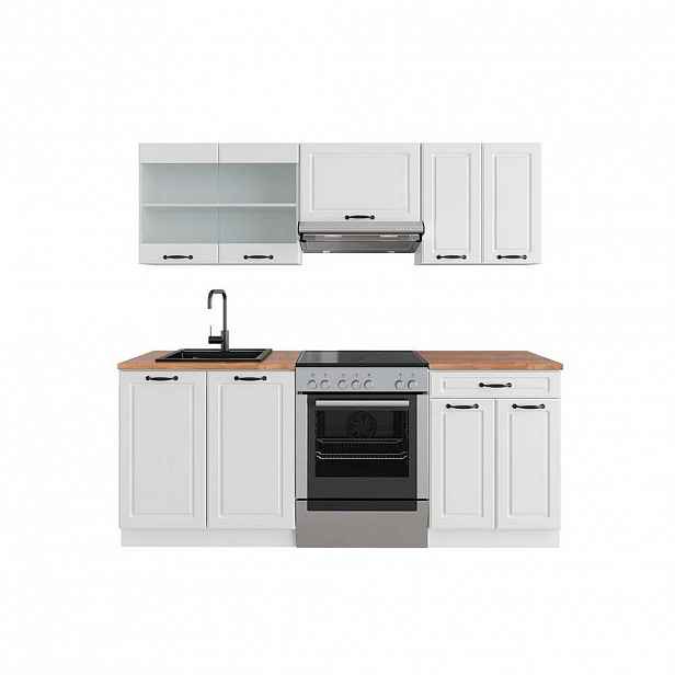 Vicco KUCHYŇSKÝ KOUT R-Line Bílý venkovský dům/bílá 200 cm , PD Dub