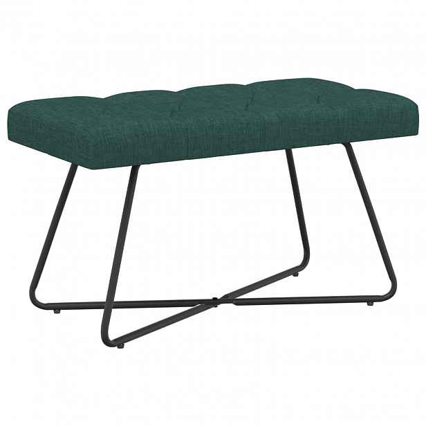 vidaXL Lavice s knoflíkovým prošíváním Tmavě zelená 80 x 40 x 46 cm