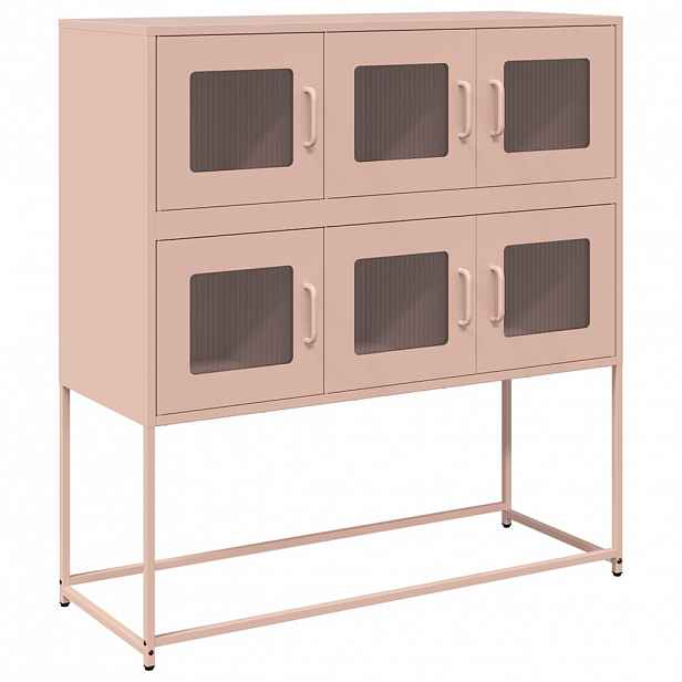 vidaXL Příborník růžový 100,5 x 39 x 107 cm ocel válcovaná za studena
