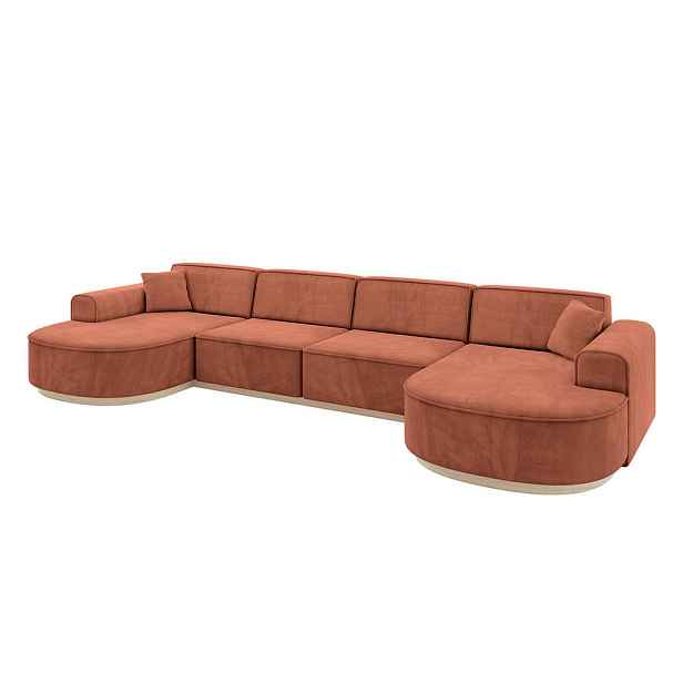 ALTDECOR SEDACÍ SOUPRAVA ve tvaru U MARI-U2-v1 388x171x83 Meruňková Velur